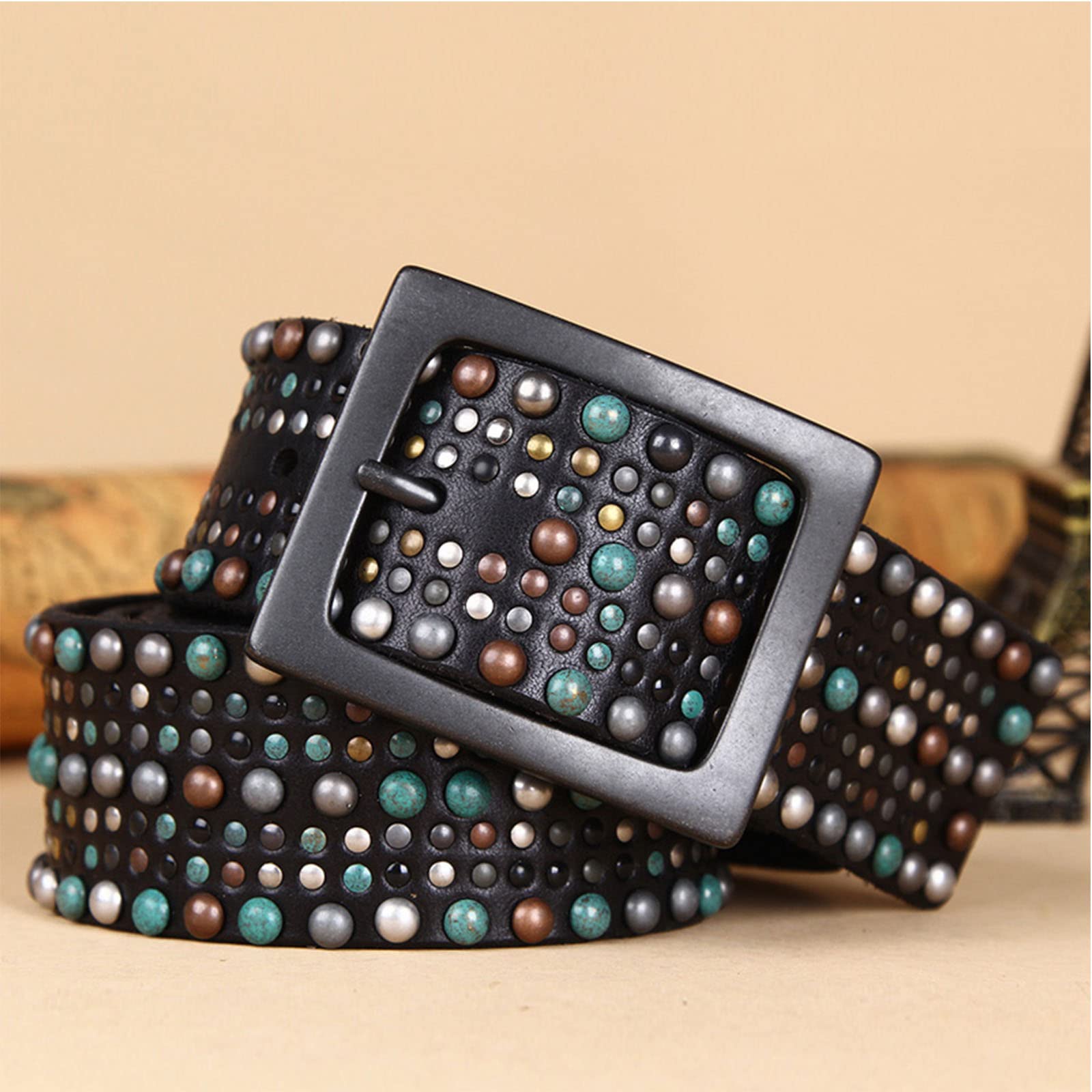 Amazon.com: Women Fashion Rhinestone Rivets Belt Western 