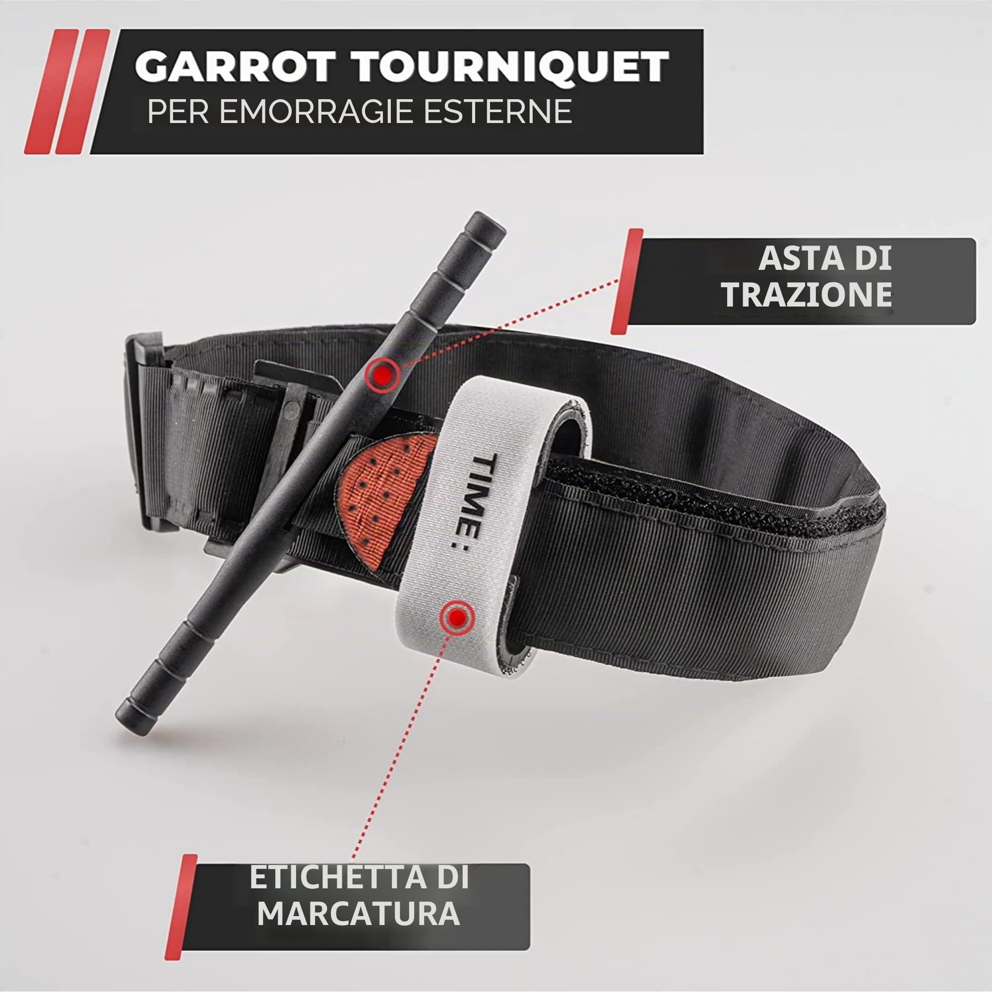 Laccio Emostatico Tourniquet - Attrezzatura Medica Professionale di Primo Soccorso - Kit di Pronto Soccorso Completo - Attrezzatura Militare - Bende/Forbici/Coperta di Sopravvivenza