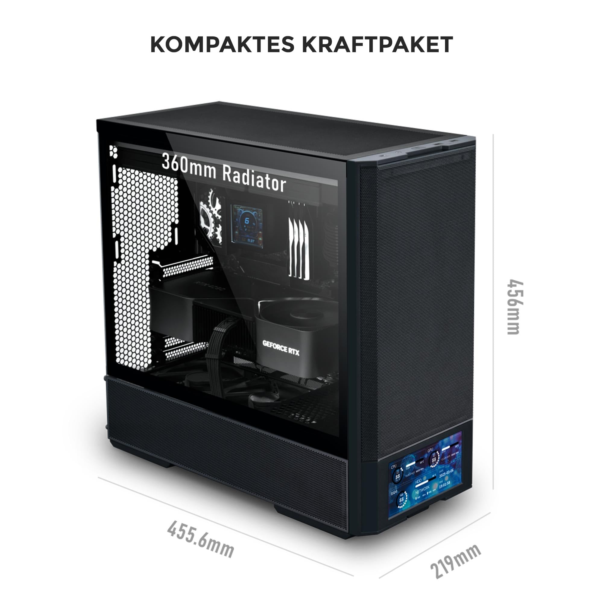 Amazon | LIANLI ミドルタワーPCケース LANCOOL 207 Digital ファン4基
