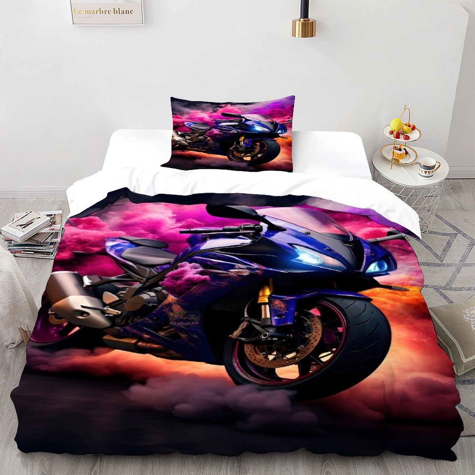 Housse de couette avec fermeture éclair pratique pour lit adulte 135x200 cm