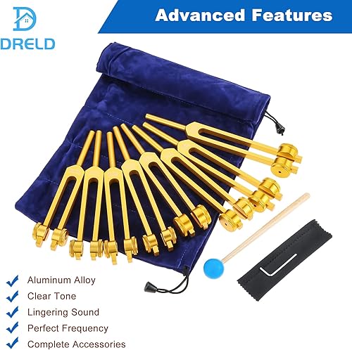 Miniatura 2 de Juego de diapasones de afinación Chakra, 7 chakras + 1 diapasón con peso para curación, relajación, fortalecer chakra, aliviar el estrés, mantener