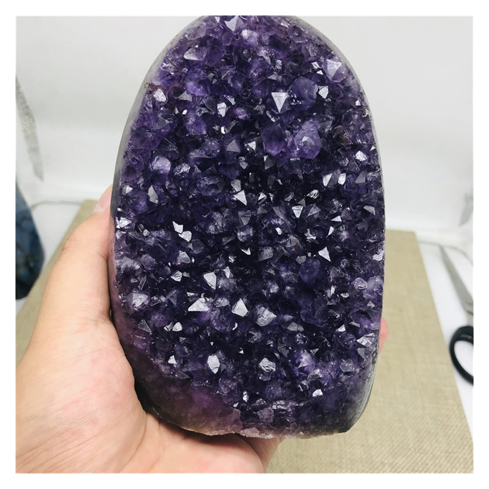 Amethyst Rohstein Natürlicher Amethyst Stein Geode Kristall Cluster Home Decoration Rohe Quarz Mineralien Echt Uruguay Amethyste Spirituelles Chakra Reiki (Color : 500-600g)