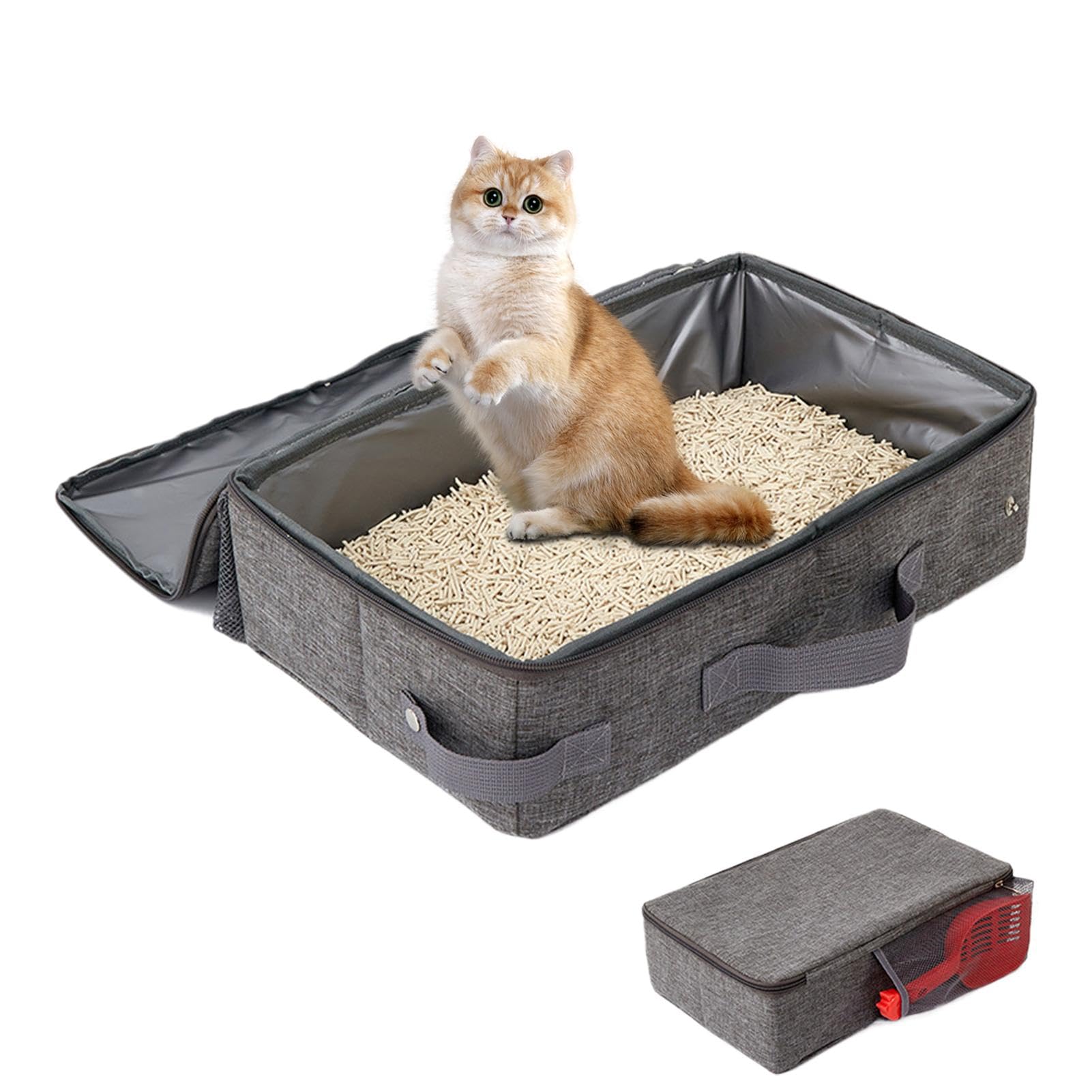 Bac litiere voyage chat pliable compact portable avec pelle inclus