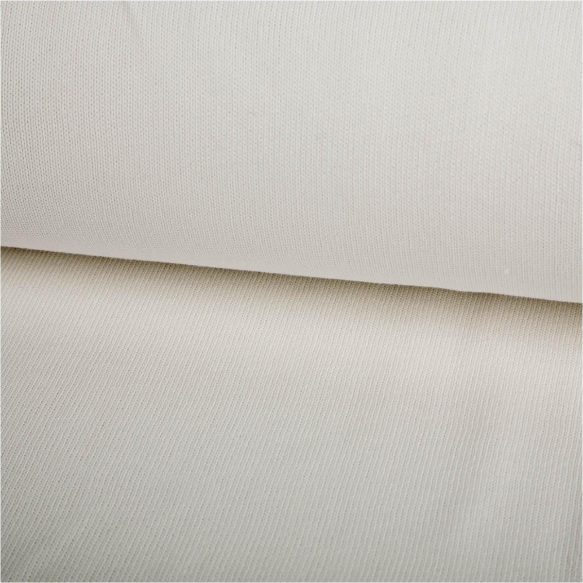 Knitted Fabric Made of 100% Cotton in Wool White, 135 cm Width, Sold by the Metre, Ideal for Sewing and DIY (135 cm Width)