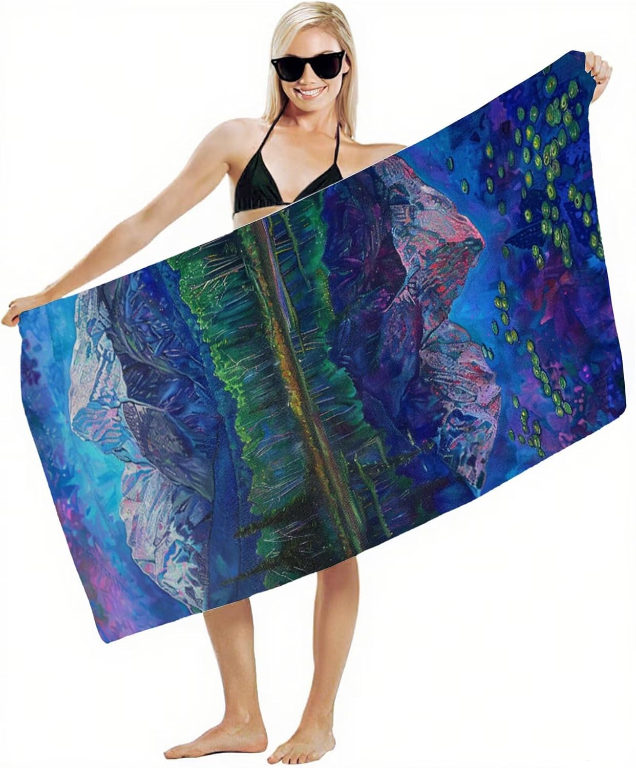 Beach Towel 100x180cm Bath Towels, Quick Dry Microfiber Towel, Sand Free, Super Absorbent, Lightweight, Compact Design, Towels for Bathroom Travel, Pool, Gym, Camping, Beach Vacation Essentials A2-575