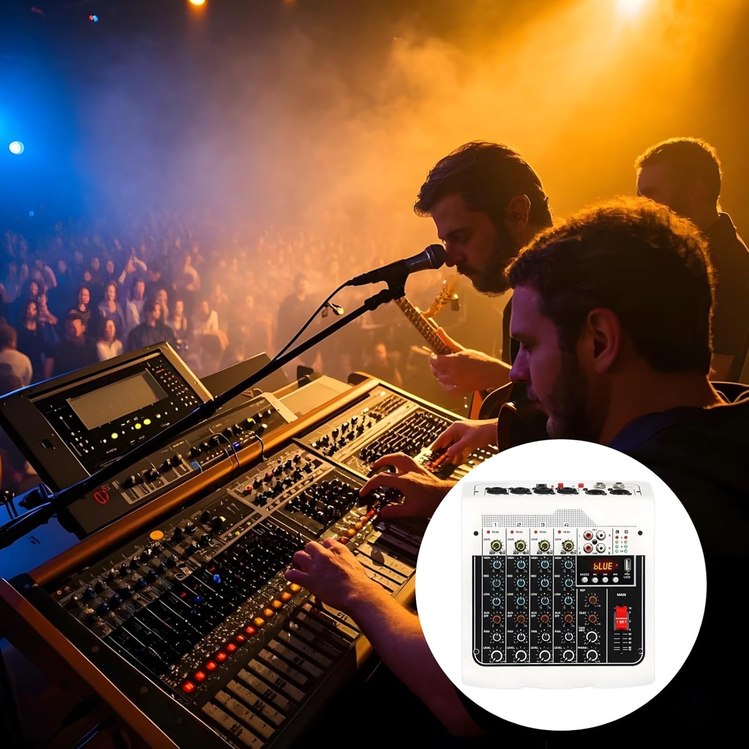 6-Channel Audio Mixer With & Usbmp3, Led Display, Metal & Plastic Build, Compatible With Computers, Great For Weddings, Karaoke & Stage