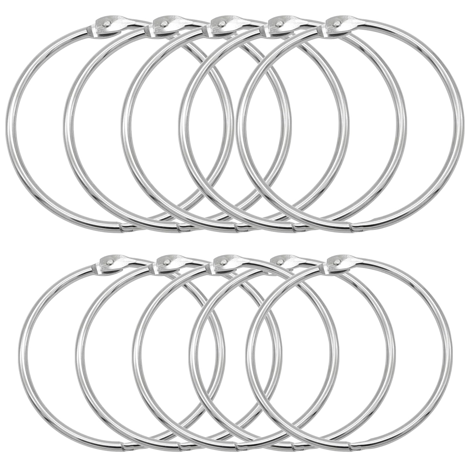 10 Pack Loose Leaf Binder Rings, Silver Nickel Plated Steel Book Rings Ideal, Apply to School Home Office Memo Photo File DIY Crafts, 5 Pieces 4 Inch