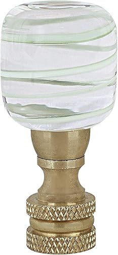 Vista 11 de Aspen Creative 24024-21, Transparente con Línea Amarilla Lámpara de Vidrio Cobre, 2" Alto Finial, Transparente y Amarillo Transparente