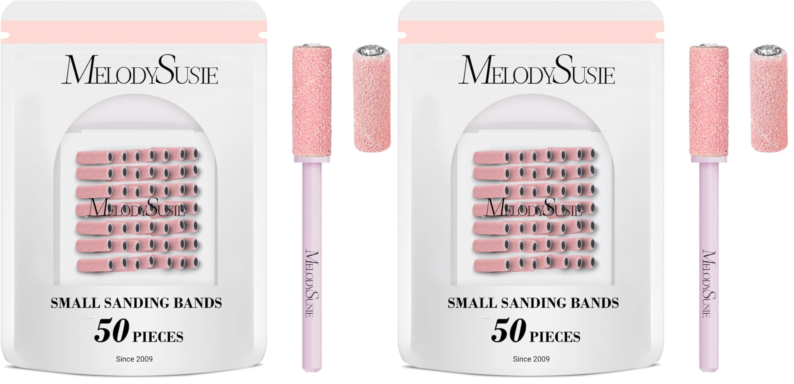 MelodySusie Small Nail Drill Sanding Bands with Mandrel Bits