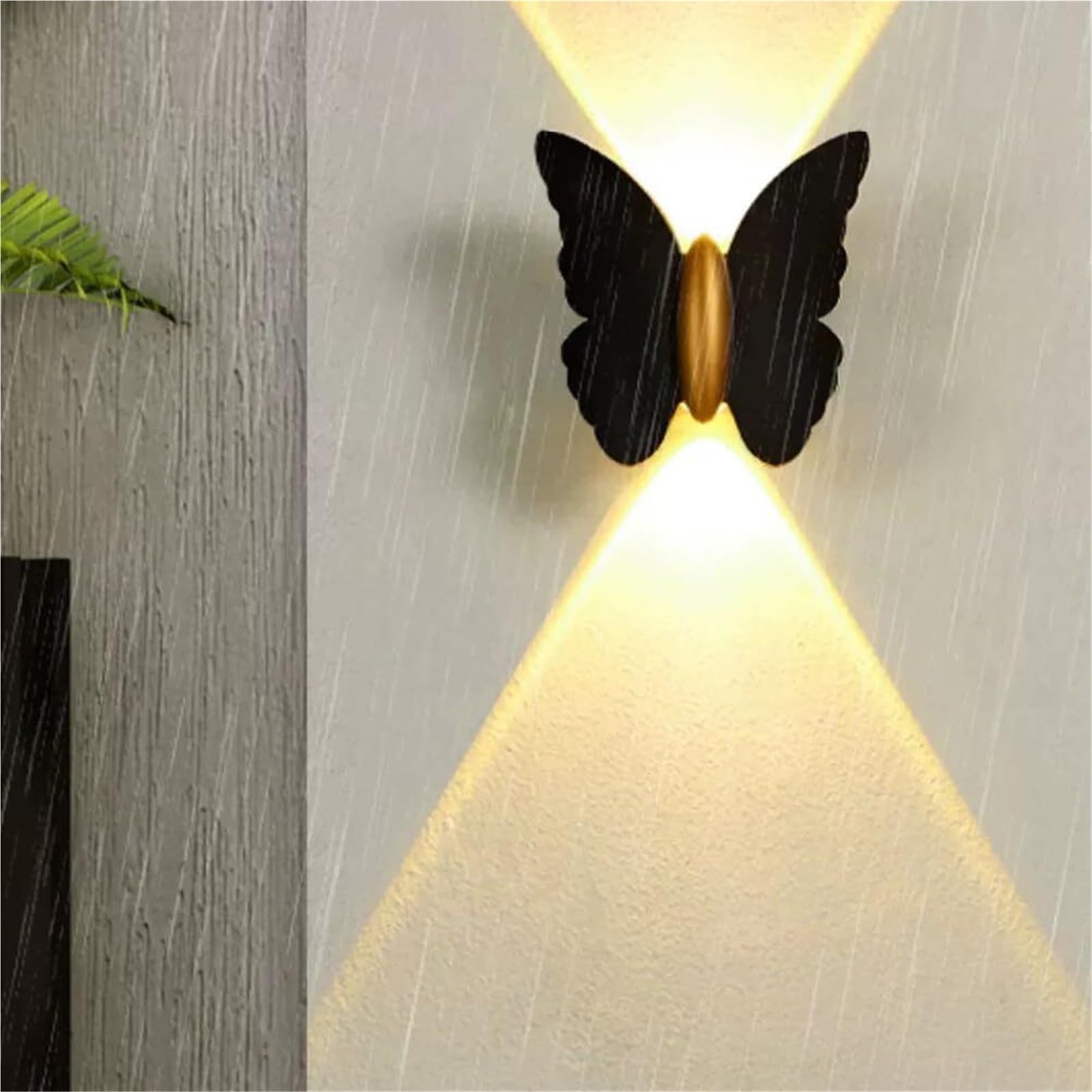 Applique Murale extérieure Papillon LED 10W en métal, étanche IP65, éclairage vers Le Haut et vers Le Bas, idéale pour terrasse, Jardin, Balcon ou Couloir.
