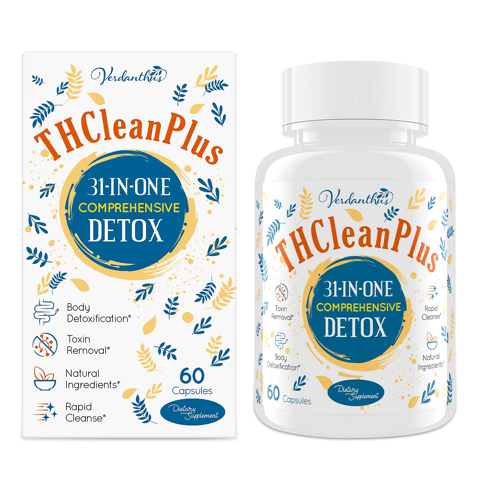 Détox 31-en-ONE et nettoyant du foie, désintoxication du corps complet, nettoyant des toxines pour le foie, le rein, la formule à base de plantes naturelles, immunosupport et l'humeur, 60 capsules