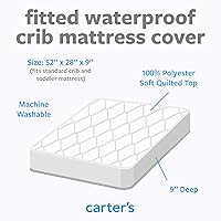 Vista 3 de Carters - Protector de colchón ajustable impermeable para cuna y protector de colchón para cuna de bebé, sábana protectora para niños y niñas