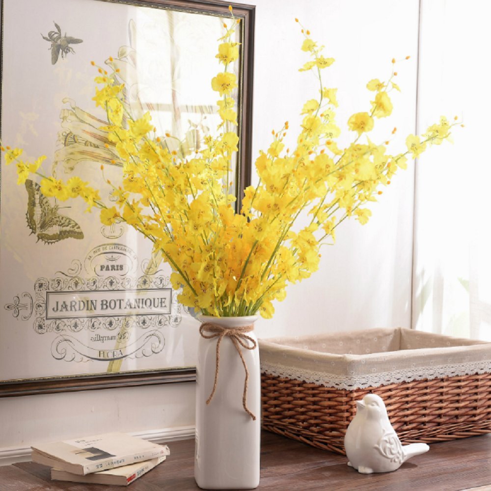 Vaso In Ceramica Bianco Con Cordino Di Canapa | Design Minimal | Perfetto Per Fiori Freschi O Secchi E Decorazioni