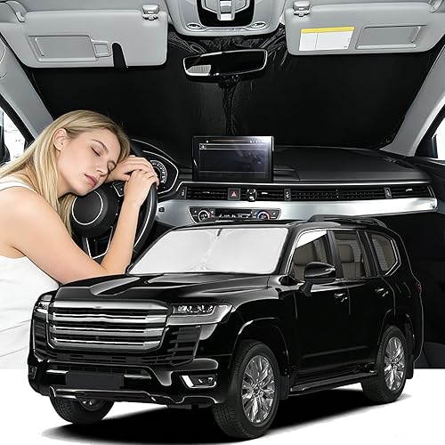 Miniatura 8 de Parasol de 4 capas para parabrisas, ajuste personalizado, tela 240T, parasol retráctil que bloquea los rayos ultravioletas, accesorios para automóvil