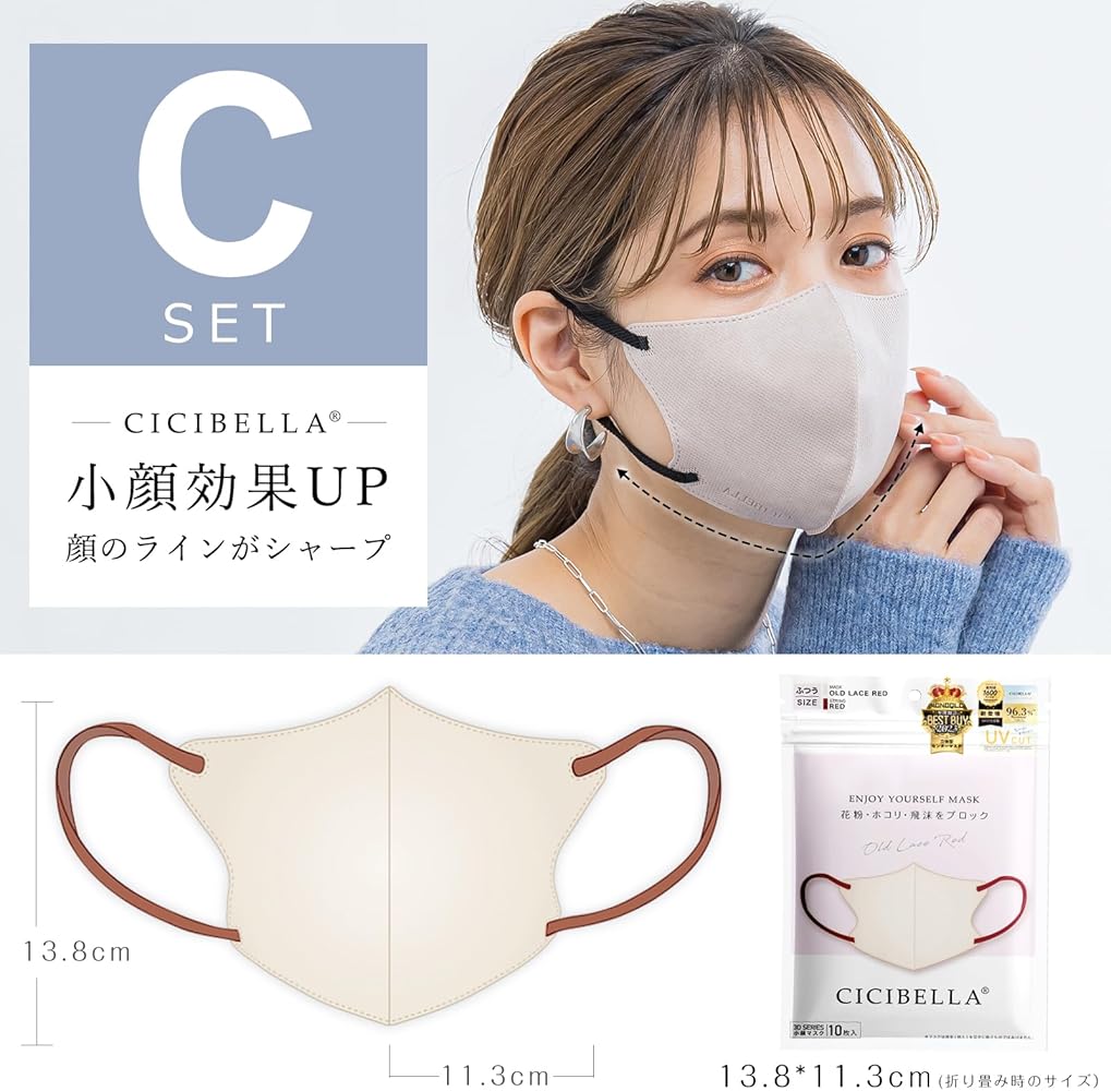 Amazon.co.jp: [Venzoza] 【2024春の新色登場】cicibellaマスク 不織布