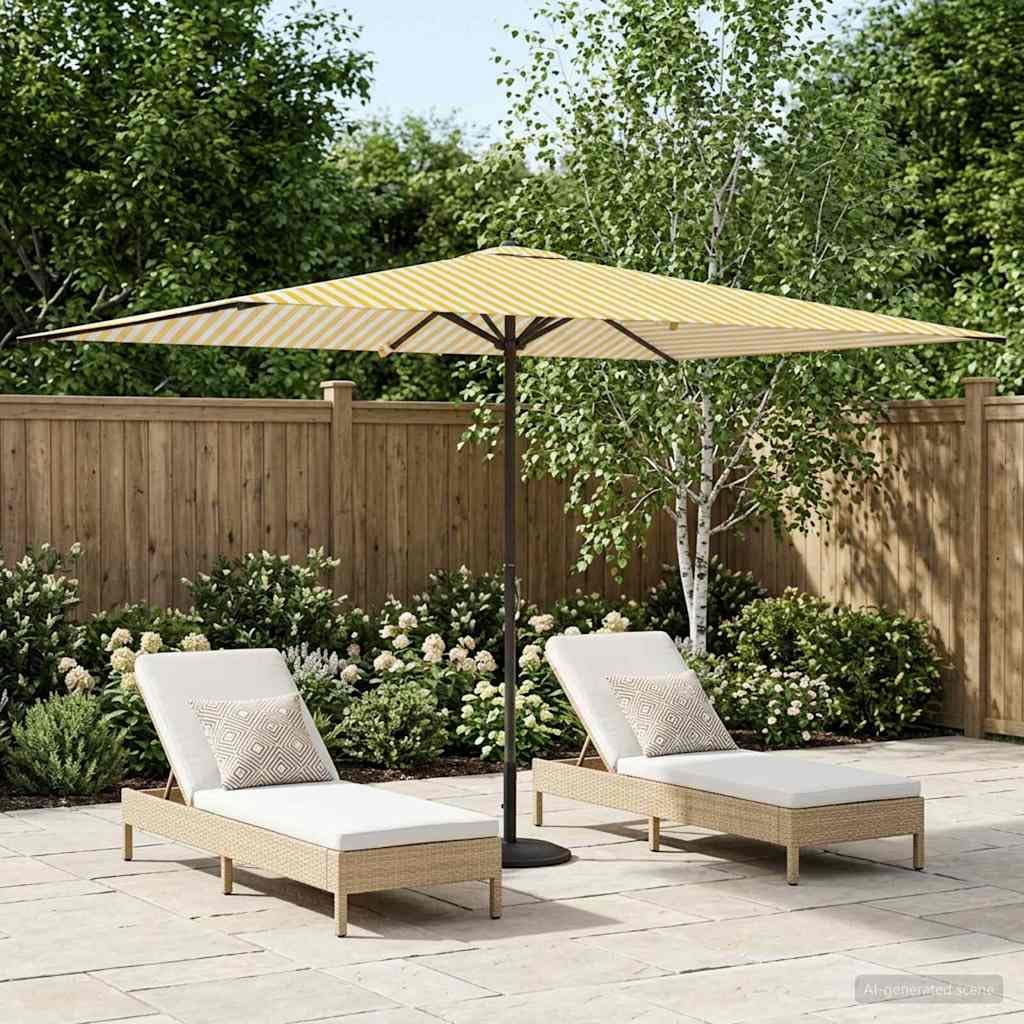 Parasol de jardin rectangulaire anti vent avec base lestée sable