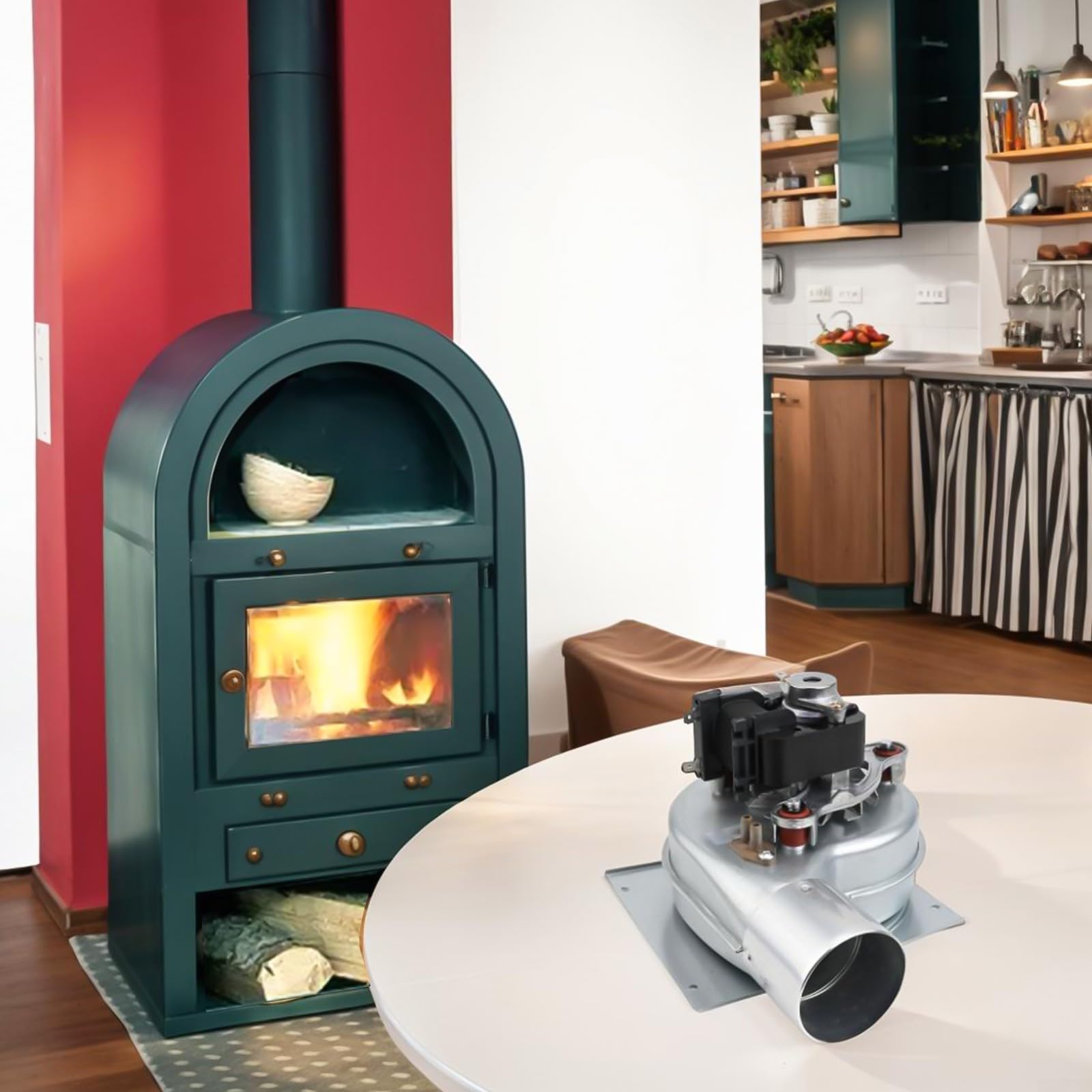 Ventilador de Chimenea de 35 W con Resistencia a Altas temperaturas y bajo Ruido, Ventilador de Horno de calefacción de Metal de 220 V para Estufas y chimeneas