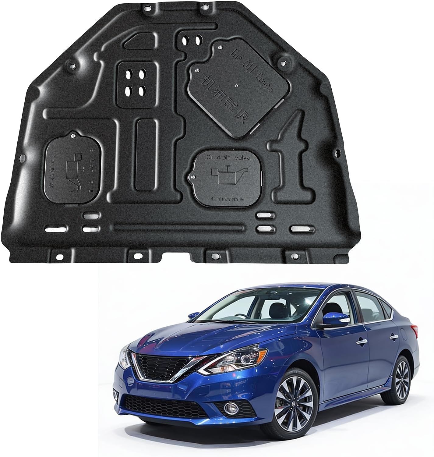 Front Engine Splash Shield Fit for Nissan Sentra 2020-2024, Direct Replacement Engine Splash Guard,Engine Guard for Underbody Protection