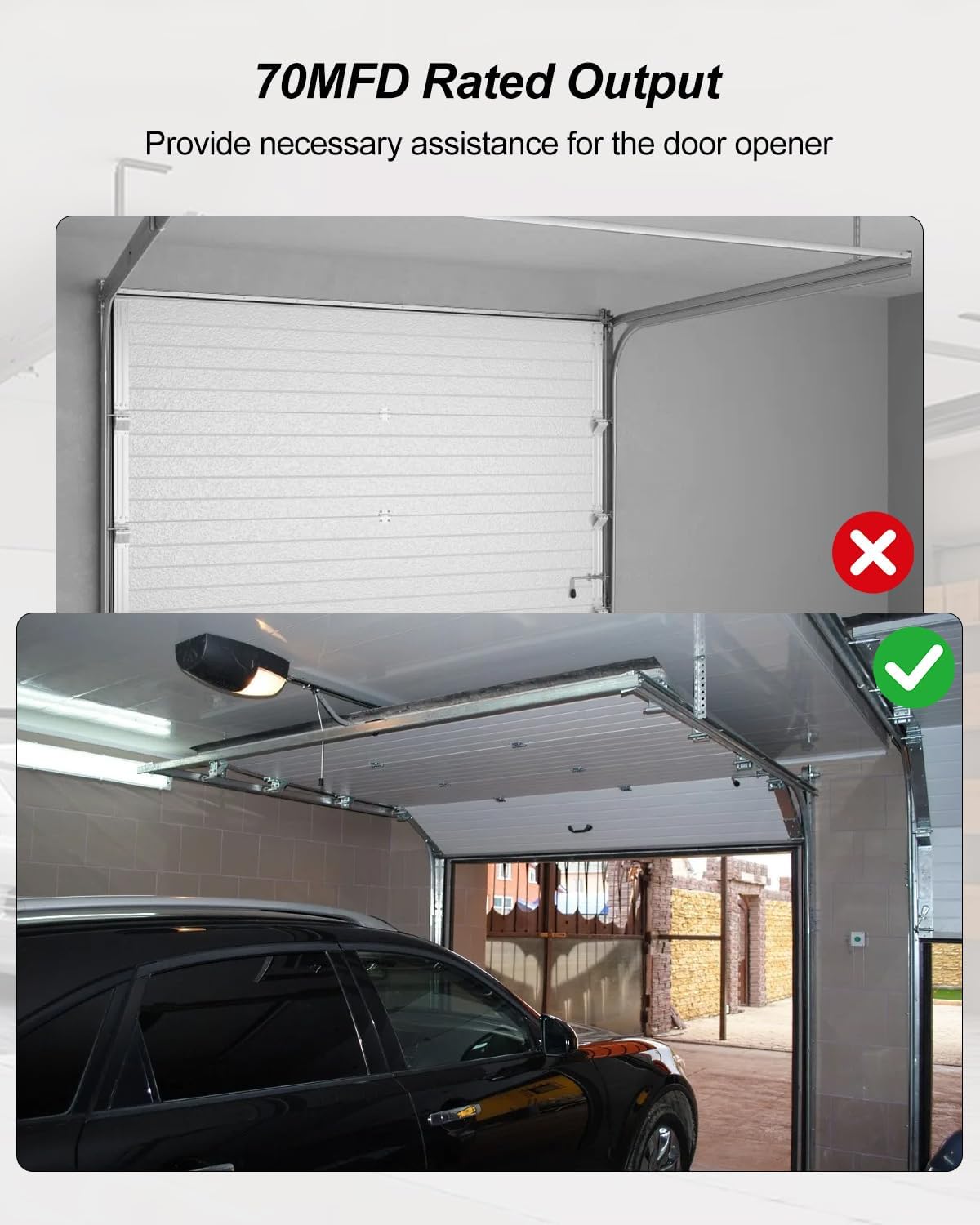 2Pcs Garage Door Opener Motor Capacitor Fit for Genie 1/2HP, 70MFD | Replace 19988 X-19988-A, 220VAC 60Hz