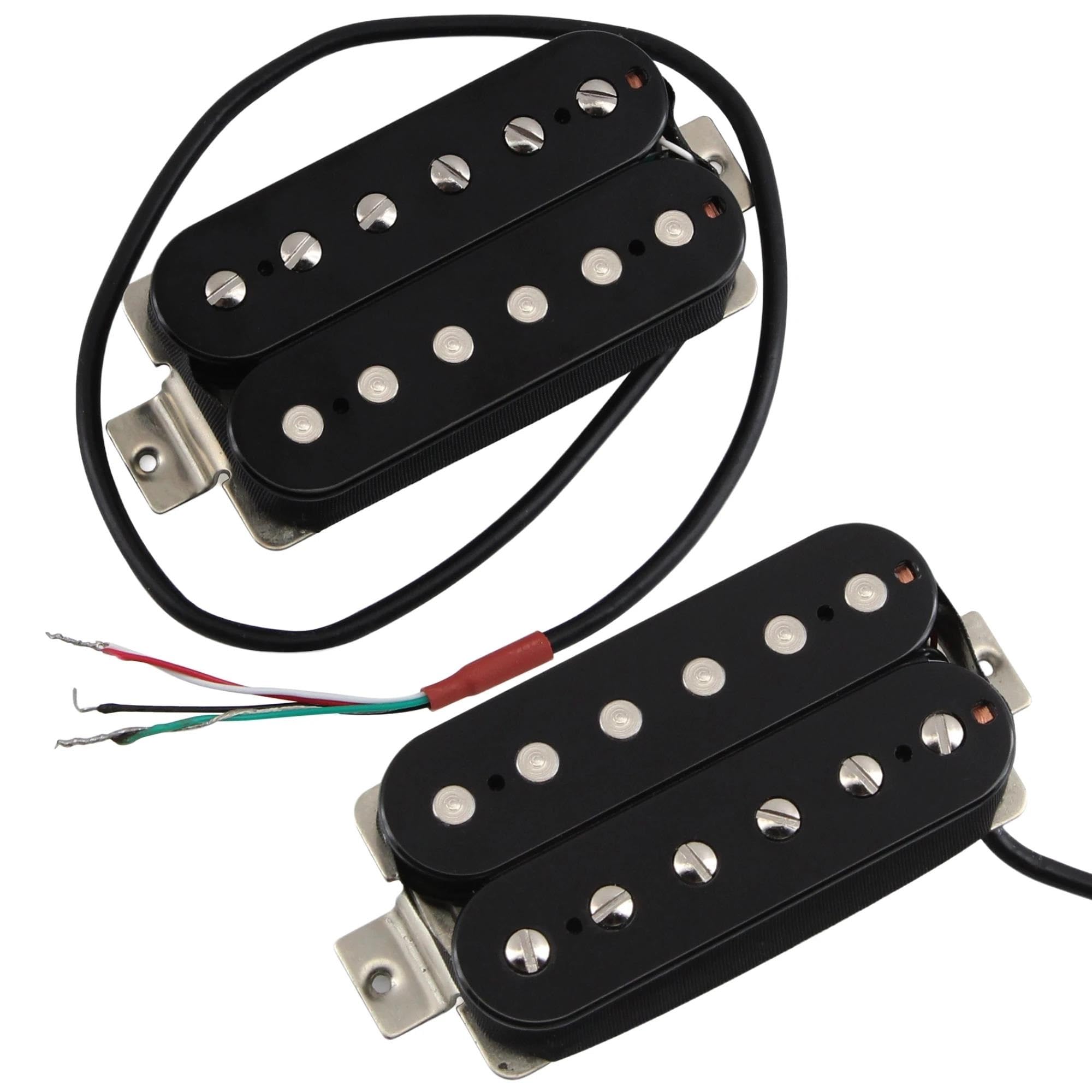 Pastilla De Guitarra Eléctrica Profesional 2 Pastillas De Guitarra Humbucker Alnico 2 | Juego de pastillas para puente de mástil, piezas de guitarra eléctrica negras