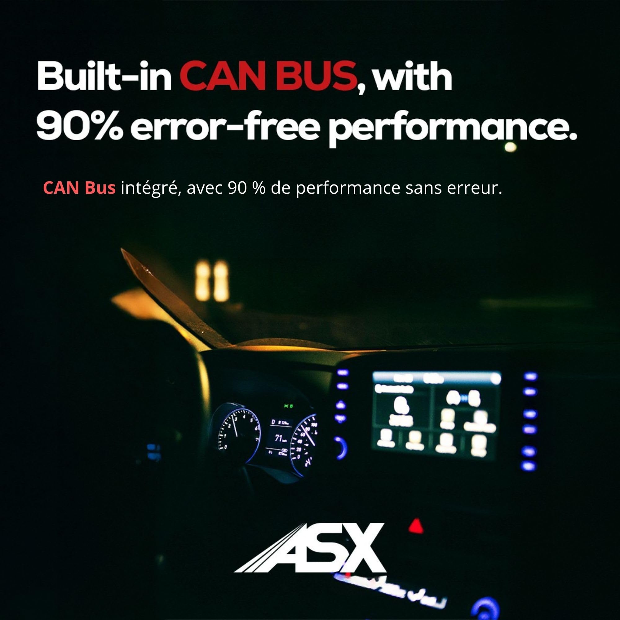 ASX Iluminación Ultra LED Off Road, 23W, 1725 Lúmenes Reales, Lámpara de Faros Delanteros 12-70V. Bombillas LED Luz Blanca 6000K Chip CSP, Conversión Faros Led, IP68, Pack 2 (H1)