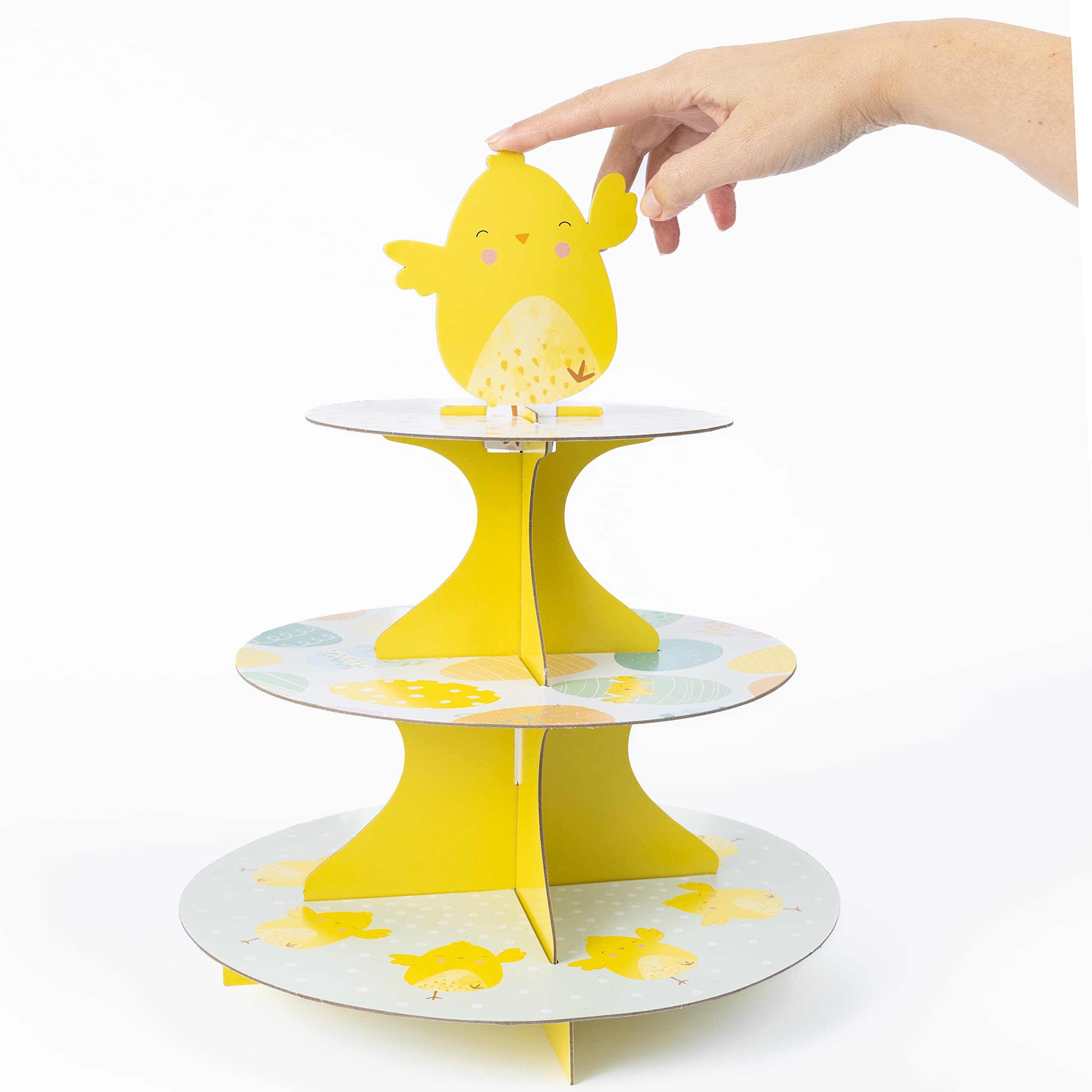 3 Tier Easter Cupcake Stand Muffin Holder Cardboard Egg Rack Kids Tea Party