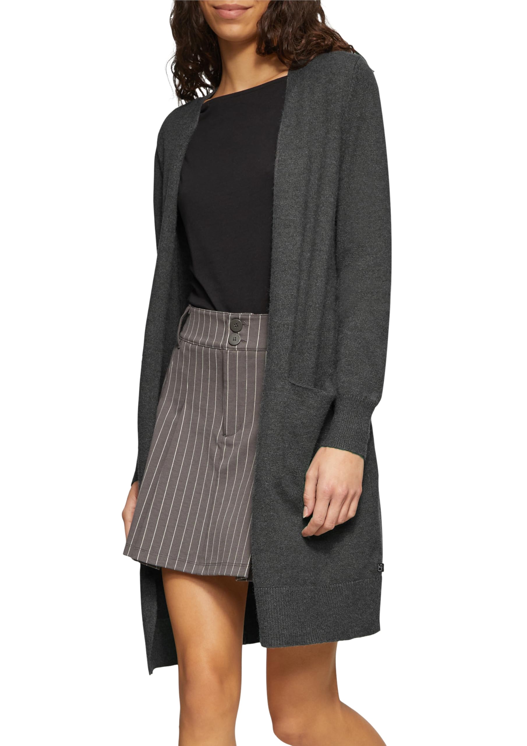 QS Lange Strickjacke aus Viskosemix