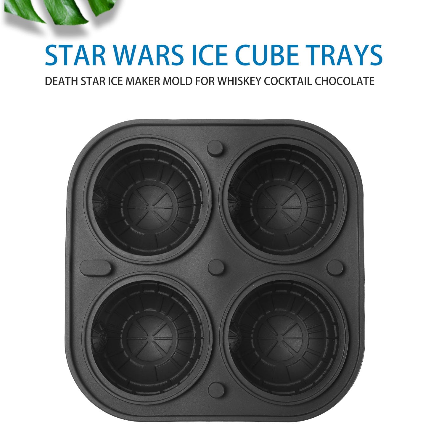 WIGERLON Death Star Ice Cube Molds For Bourbon,Whiskey,Cocktails,Round Ice Ball Maker Mold Gift for Men and Women
