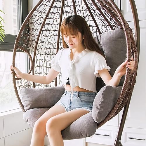 Miniatura 7 de Eoieov Cojines colgantes para silla de huevo, cojín de columpio de repuesto extraíble, cojín de silla de columpio para interiores y exteriores,