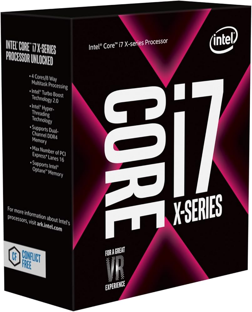 Intel Core i7-7740X, 4 Cores & 8 Threads Turbo Unlocked X-Series Desktop Processor - View 1