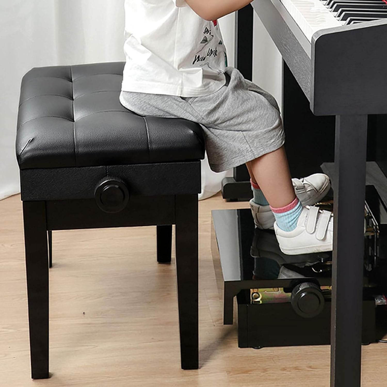 Panca per pianoforte con contenitore, sgabello per pianoforte in pelle per adulti per prestazioni e pratica – sgabello da toeletta