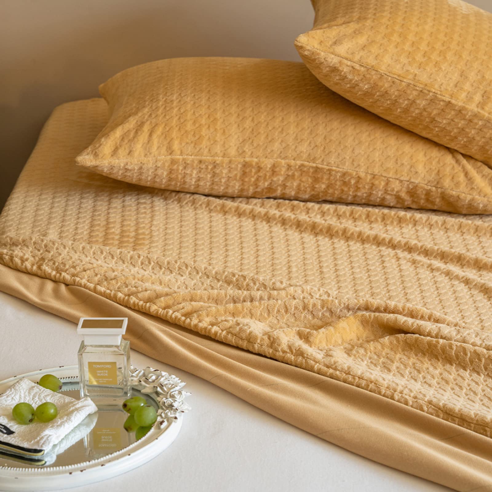 Completo Di Lenzuola In Flanella King Size - Linenstowlsquilts: 1 Lenzuolo Piano 254x259 Cm, 1 Lenzuolo Con Angoli E 2 Federe 50x75 Cm. Colore Crema, 100% Cotone Termico.