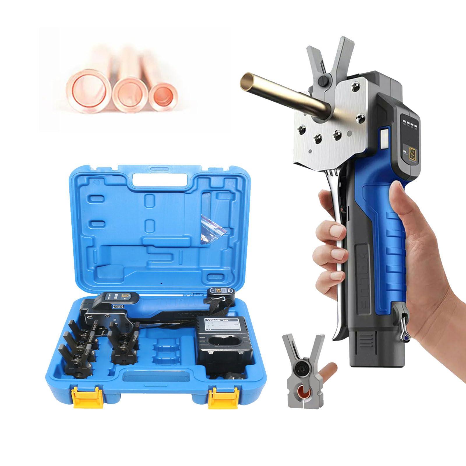 Moubhjd Flaring Tool Kit HVAC 45 Degree Eccentric Flaring Tool Copper Flaring Tool Single Flare Tool for Copper Tubing/Aluminum Copper Pipe Expander Tool (5chucks)