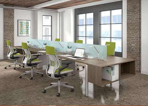 Miniatura 8 de Steelcase Silla de trabajo gestual respaldo envuelto - marco metálico platinadobaseacento de gaviota - soporte lumbar ajustable - ruedas de suelo