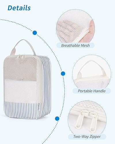 Miniatura 4 de Narwey Juego de 6 cubos de compresión de viaje para llevar en mujeres, bolsa organizadora de embalaje para mochila, equipaje, maleta, bolsas de lona