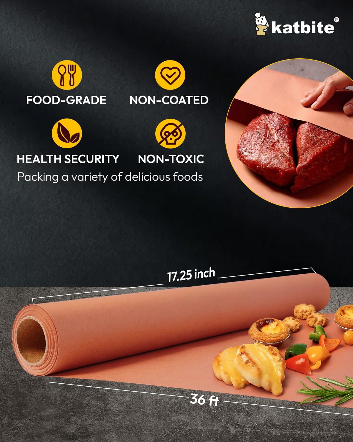 Katbite Carta da macellaio 17,7 pollici di larghezza x 40 piedi di lunghezza