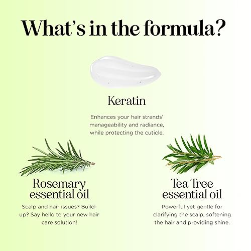 Miniatura 5 de Juego de champú y acondicionador de árbol de té, champú y acondicionador clarificante sin sulfatos para el cuidado del cabello seco dañado con