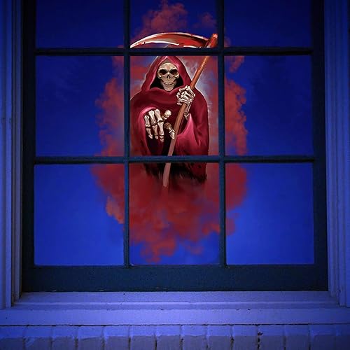 Calcomanías de pared de la parca de Halloween, calcomanía de esqueleto aterrador para decoración de ventanas, calcomanía de pared de mano de