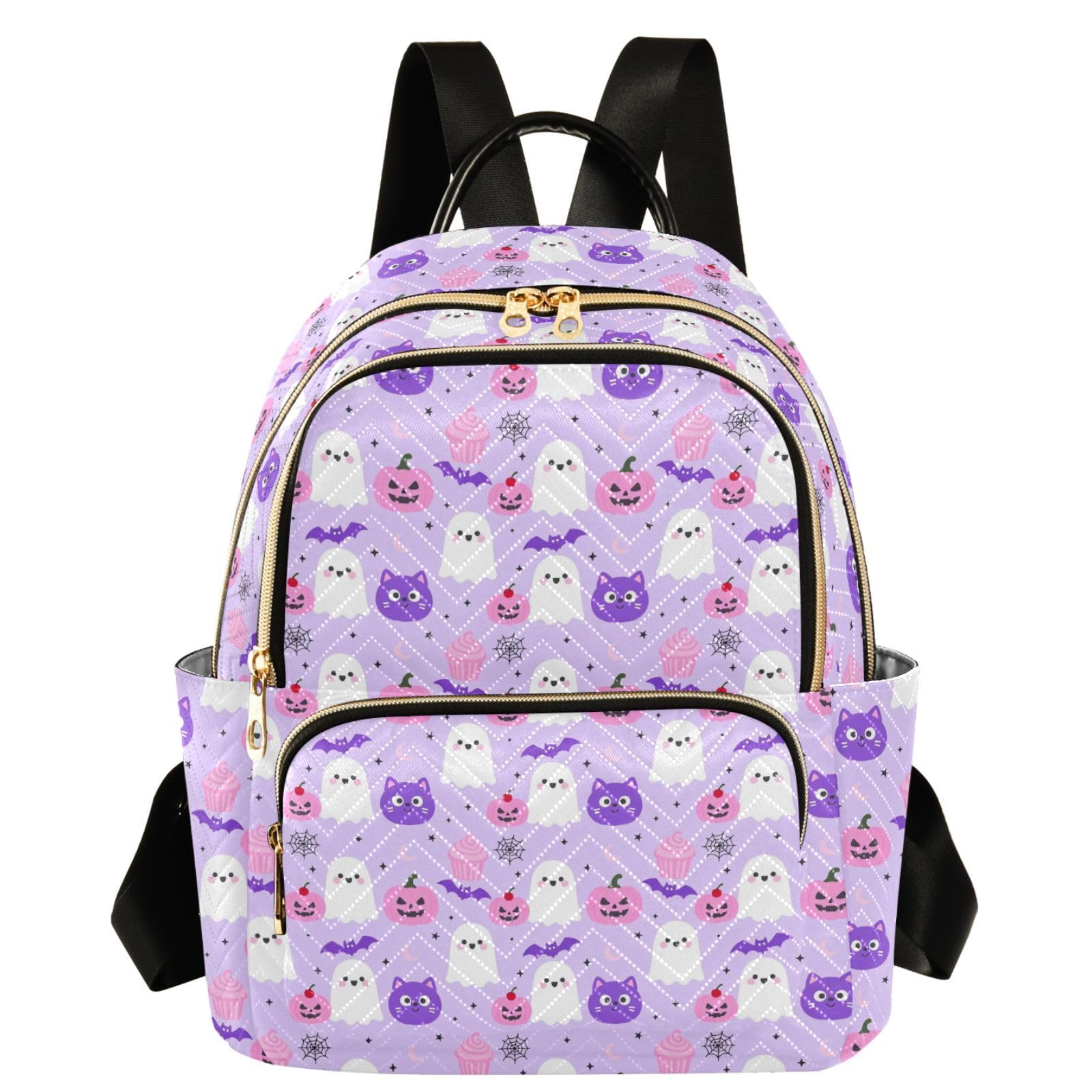 Mochila de poliéster gótica pastel S de mujer cómoda para uso casual con cremalleras 8