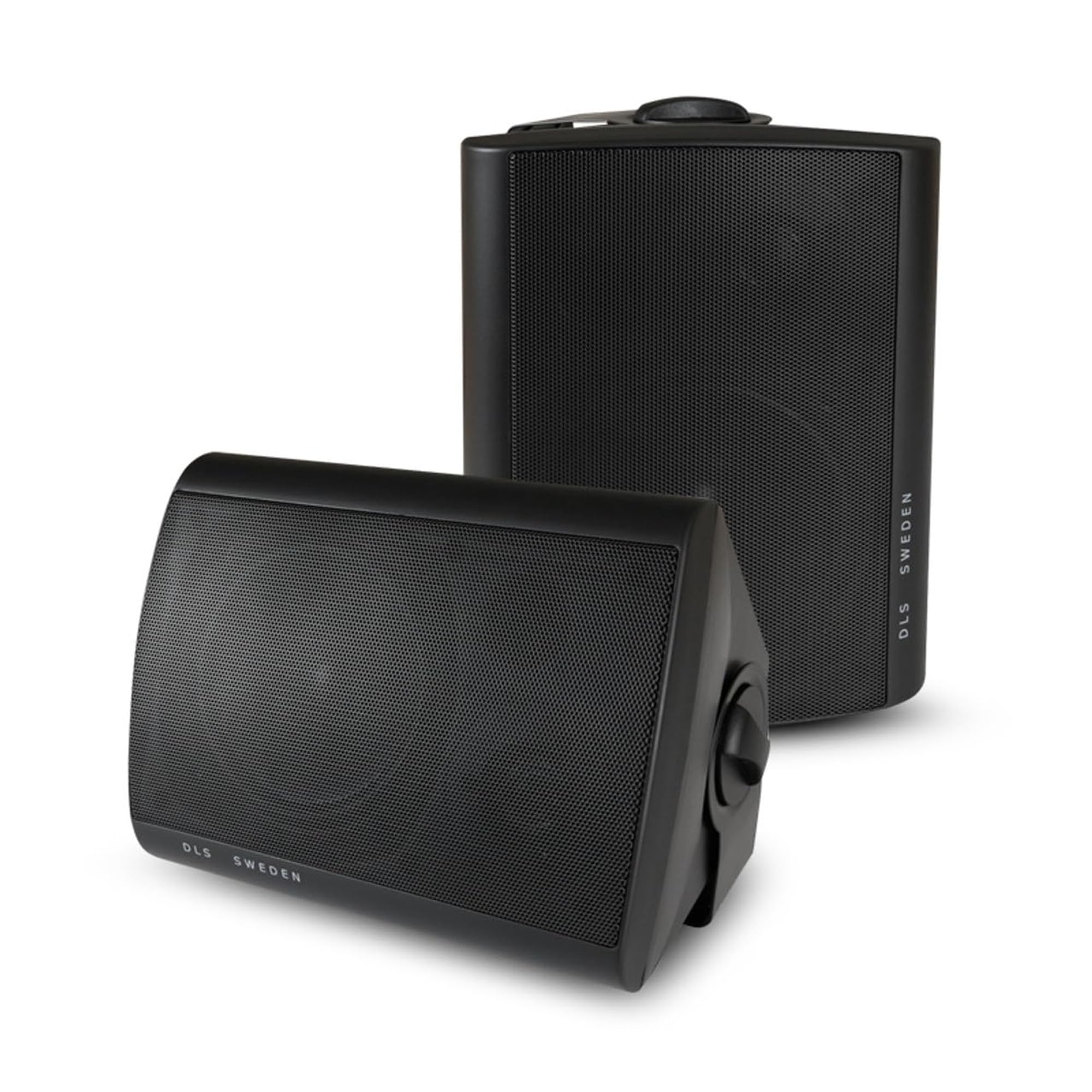 DLS MB5i Black – Altavoces de Exterior 2 Vías (Pareja), Woofer 5,25" + Tweeter 20 mm, 160W Máx., Soporte de Pared Incluido, Resistentes a la Intemperie, Sonido Potente y Equilibrado.