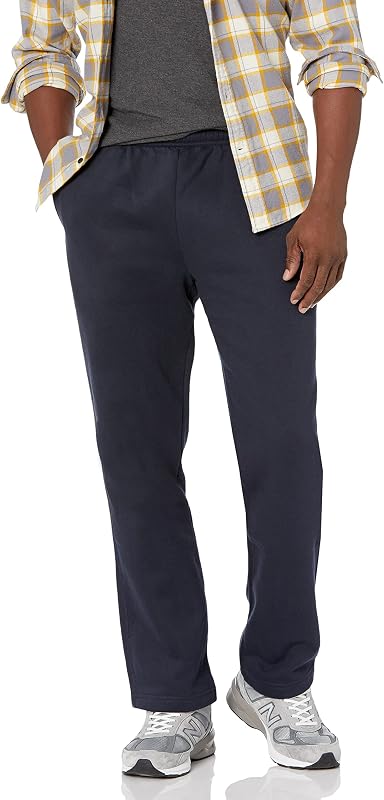 Amazon Essentials Pantalones Deportivos de Forro Polar con Parte Inferior Abierta (Disponibles en Tallas Grandes y Largos Especiales) Hombre