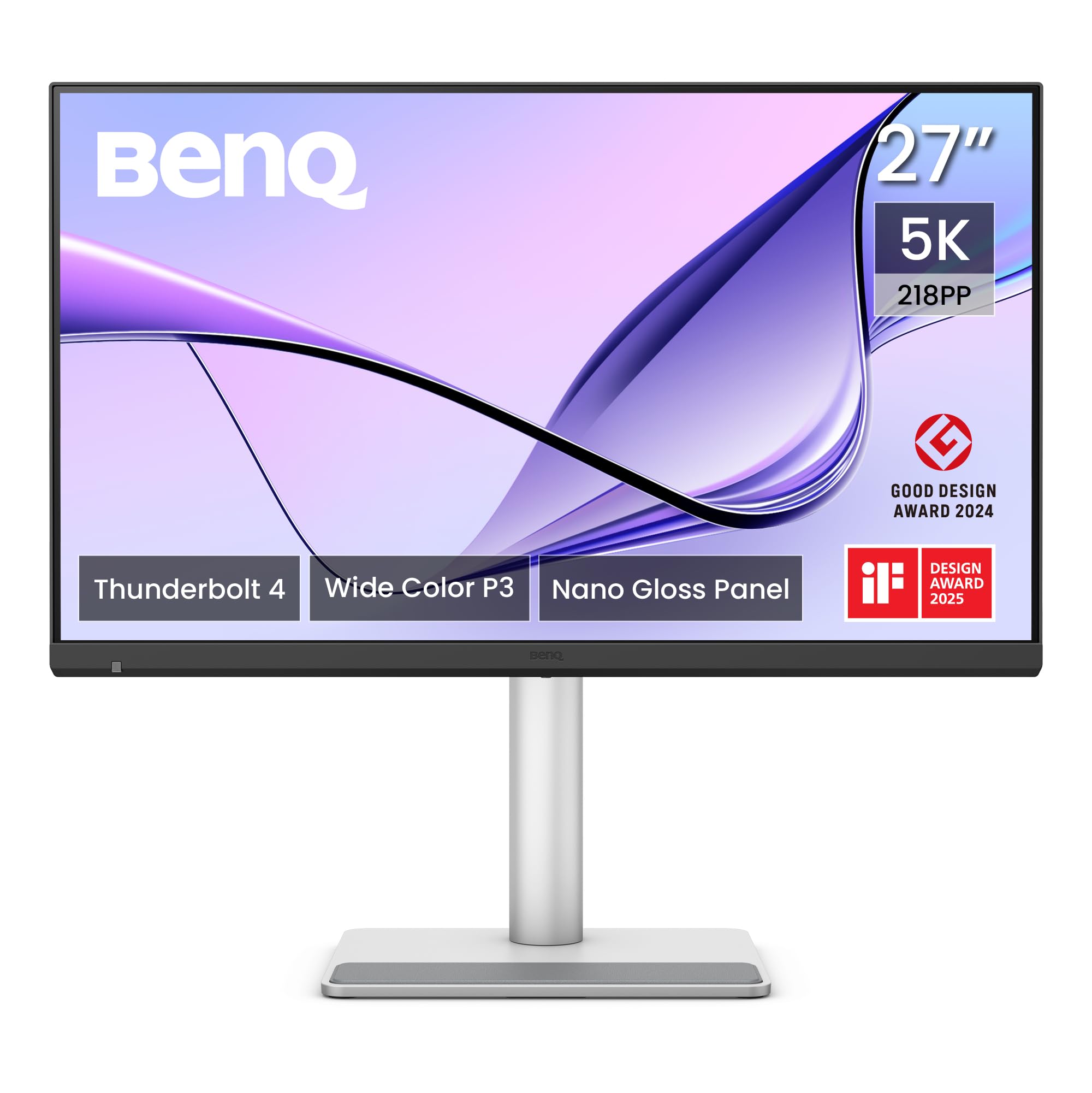 BenQ MA270S 27" 5K 5120x2880 Monitor Nano Gloss per creators Mac; Thunderbolt 4 96W/​15W, Mac Colour, daisy chain, KVM, comandi luminosità e volume su Mac, gamma cromatica P3.