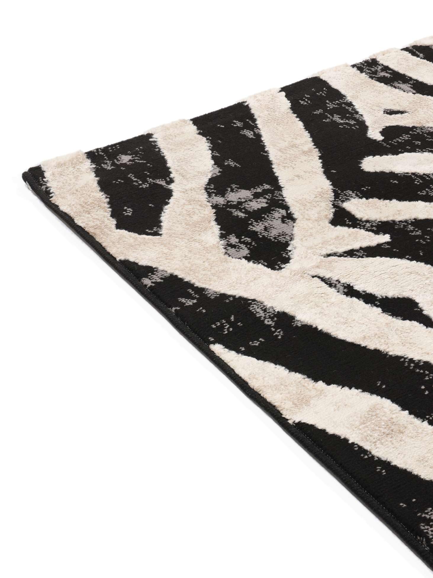 RugVista Nalori Tappeto, 160 x 230 cm, Nero/Beige | Moderni, Rettangolare, Pelo medio, Lavabile solo a secco, Oeko-Tex 100, Soggiorno, Sala da pranzo, Camera da letto
