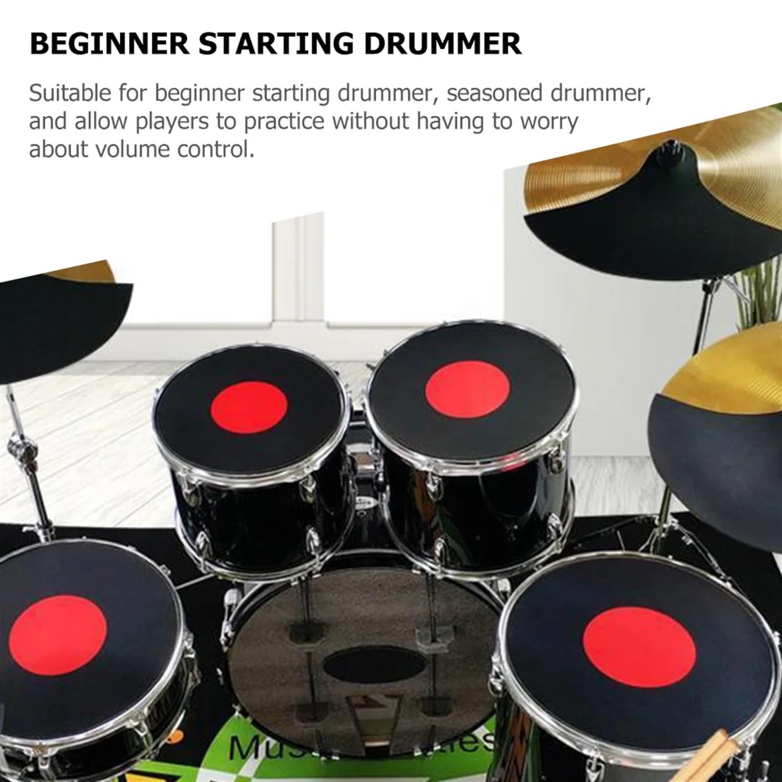 Silenciador De Batería 4 Uds almohadilla silenciosa de tambor almohadilla de percusión Kit de alfombrilla accesorios de batería práctica Para PráCtica Silenciosa