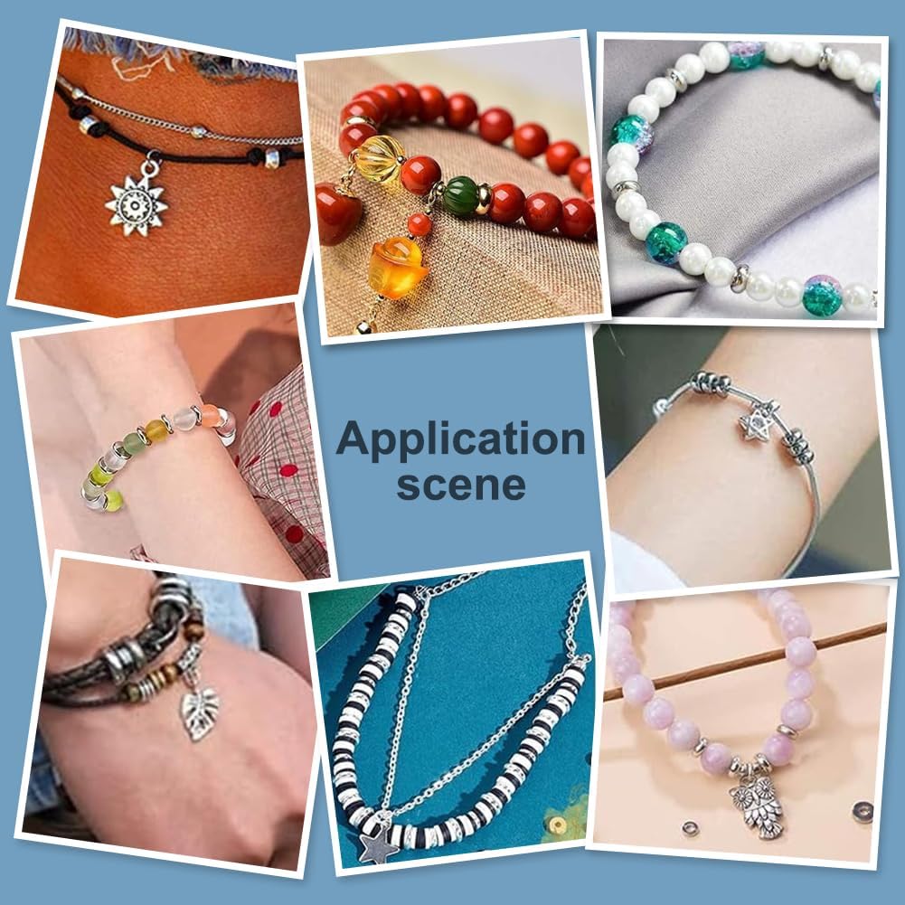 UNICRAFTALE 300Pcs Rondelle Beads Stainless Steel Spacer Beads 4mm Flat Round Beads 2mm Hole Disc Beads Loose Beads Smooth Beads Metal Beads for DIY Bracelet Necklace Jewelry Making - Image 6