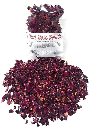 Miniatura 5 de Pétalos de rosa roja puro, comestible y orgánico. Peso neto 0.35onzas10 gramos. Complemento perfecto para cualquier ensalada, snack o batido,