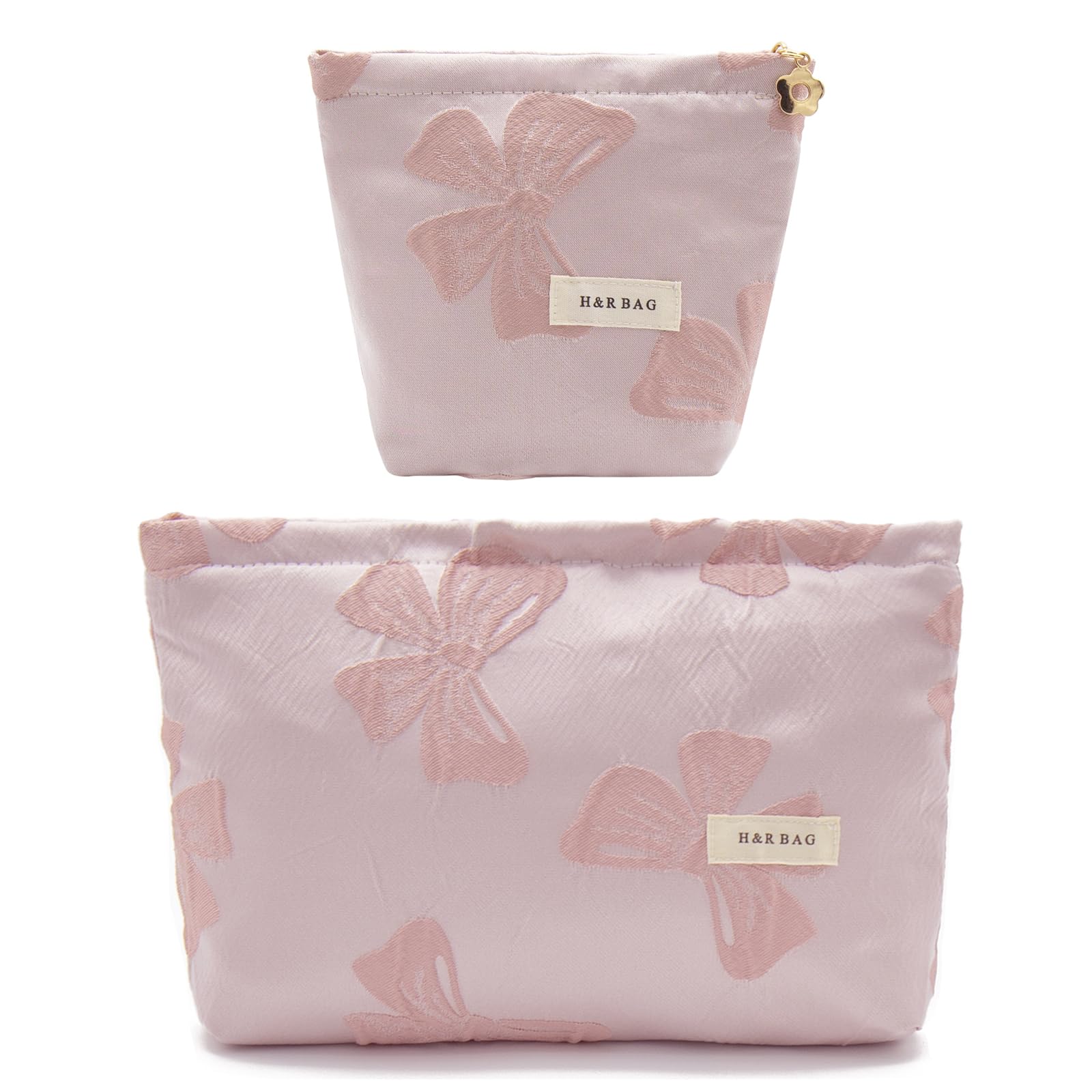 ONEGenug Makeup Bag, Set 2 Cosmetic Bags, Portable Pencil Case Makeup Pouch Travel Essentials Toiletry Bags for Women Girls
