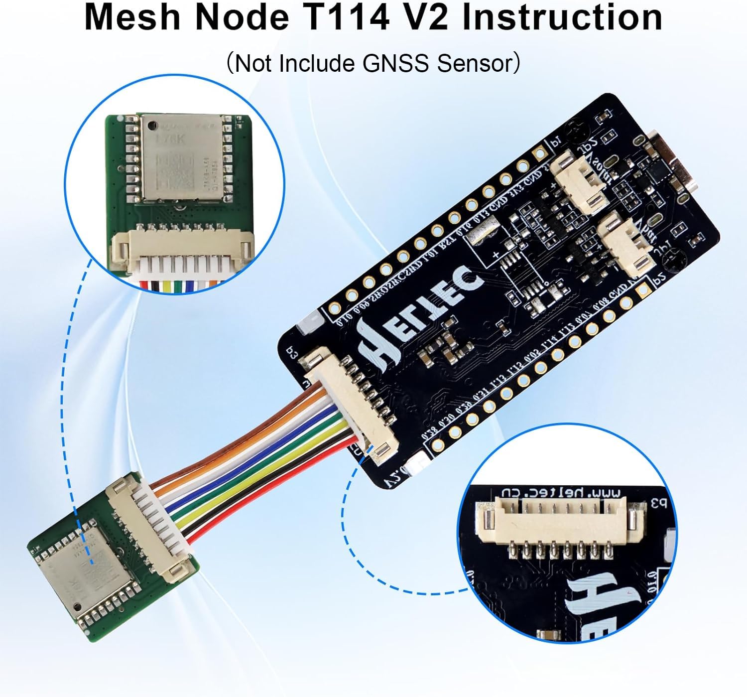 Mesh Node T114 V2 lorawan per Meshtastic Binghe Meshtastic Tracker nRF52840 LoRaWAN LoRa con 1,9″ TFT-Display LoRa Modulo 863-928mhz BLE/WiFi Compatibile con Arduino/Meshtastic(Custodie per schermi)