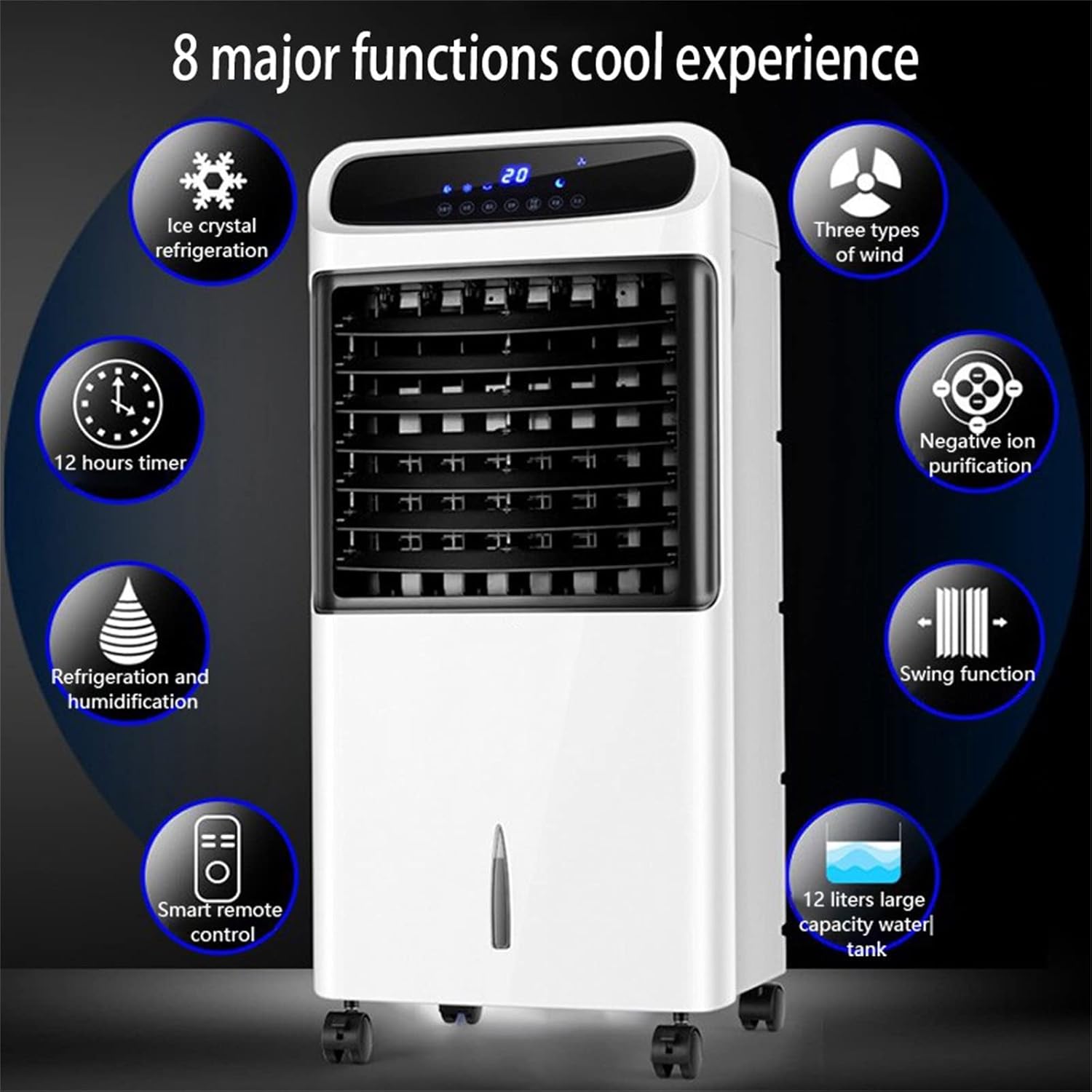 Diagram showing 8 major functions of the air cooler