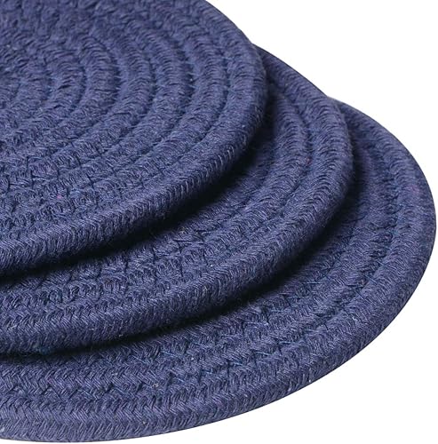 Miniatura 4 de Juego de 3 agarraderas para ollas calientes de algodón 100% puro, juego de soportes para ollas calientes (juego de 3) almohadillas calientes,